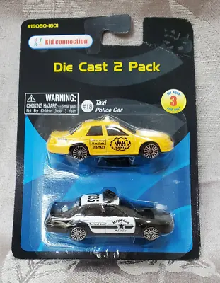 1/64 DIECAST Taxi & Police Car Maisto Kid Connection 2 Pack #18 - 3 Sets Avail • $3.99