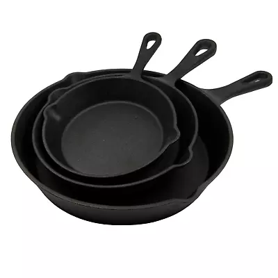 £12.99 • Buy Taylor & Smyth PreSeasoned Cast Iron Pan 6 ,8 ,10  & 3Pc Set Skillet Frying BBQ