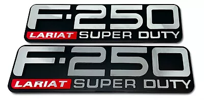 99-04 Ford F250 Lariat Super Duty Emblem F81Z-16720-VA Logo 2 Emblems Logos Set • $44.95