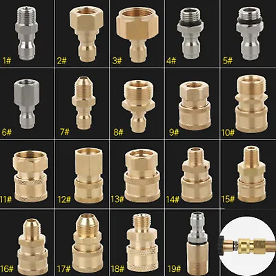 Pressure Washer Quick Connect Adapter Connectors 1/4  Male/Female Coupling Brass • $8.68