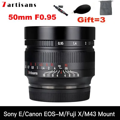 7artisans 50mm F0.95 APS-C Manual Focus Lens For Canon Nikon Sony Fujifilm M43 • $173