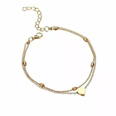 Women Ankle Bracelet 925 Sterling Silver/Gold Foot Chain Beach Beads Jewelry • £2.99