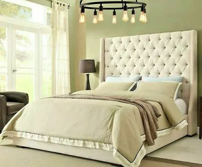 £384.99 • Buy Winged Bed Upholstered Frame Double - King -  Wingback -scroll - Sleigh - Wing