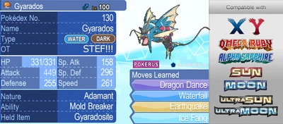 $3.99 • Buy Pokemon Usum X Y ORAS Mega Gyarados 6IV Level 100 Custom OT 3DS / Home Trade