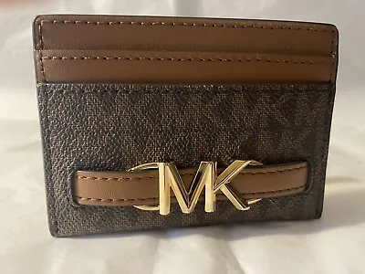 Michael Kors Reed Large Pebbled Leather Card Holder Gold Hardware Wallet • $39.91