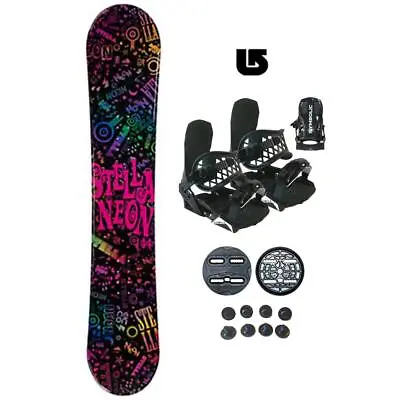 140cm Stella Neon 2nD Snowboard And Bindings S Package Set +Burton Dcal Djoy144 • $219.99