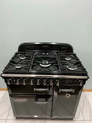 RANGEMASTER ELAN 90CM DUAL FUEL RANGE COOKER IN BLACK. Ref--ED25 • £1180