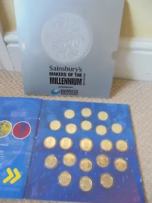 Sainsburys Makers Of The Millennium Complete Full Medal Coin Collection & Album • £9.99