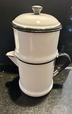 1938 Vintage Enamelware Coffee Pot Total 4 Pieces Patent Number 2111777 • $9.99