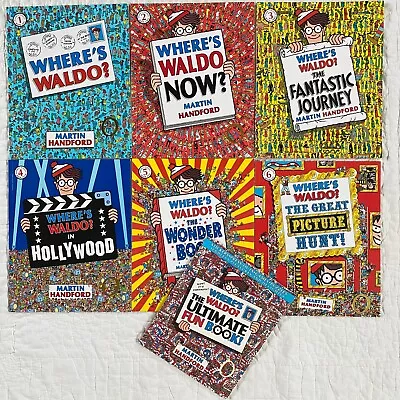 X7 Where's Waldo Books 1-6 Ultimate Fun Martin Handford Vintage PB Softcover Lot • $45