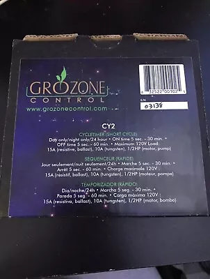 Grozone Controls CY2 Short Period Cyclestat W/Day/Night Sensor New In The Box • $80