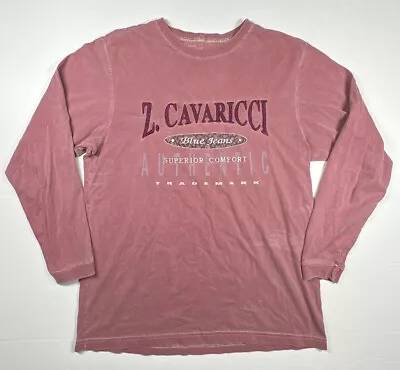 Vintage Z Cavaricci Shirt Mens Embroidered Logo T-Shirt Long Sleeve Size Small • $24.95