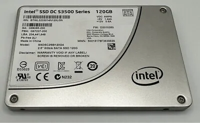 $19.80 • Buy Intel DC S3500 120GB SSD 6Gb/s 2.5  SATA III SSDSC2BB120G4 Solid State Drive 90%