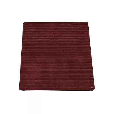 2'1 X2'1  Deep Red Hand Loomed Modern Stripe Design Textured Wool Rug R80369 • $52.20