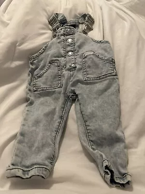 7 For All Mankind Overalls Denim Baby Girl Size 12 Month  • $15