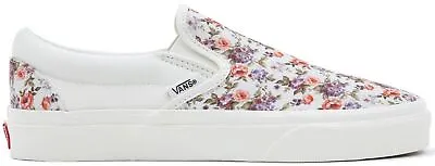 Vans Classic Off White Floral Canvas Womens Slip-on Trainers Shoes • £47.99