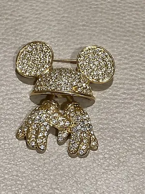 Disney Ear Hat And Gloves Rhinestone Brooch By Napier • $30