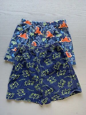 2 X Disney Boys Blue Yellow Shorts Peppa George Pig Nemo Dory Fin-Tastic Size 2 • $10