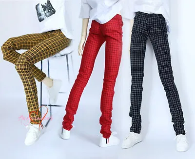 1/4 1/3 Uncle BJD Pants British Tartan Trousers Doll Clothes Yellow/Red/Black • $19.49