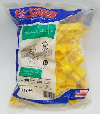 One Fi-Shock ITTY-FS Yellow T-Post Electric Fence Polytape Insulators 309-616FS • $24.82