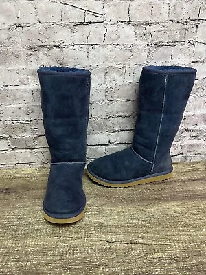 UGG Women’s Navy Blue Suede Boots Pull On Size 8  • $54