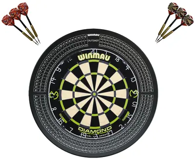 Winmau MvG Dart Board Michael Van Gerwen + OUTSHOT Dartboard Surround • $209.95