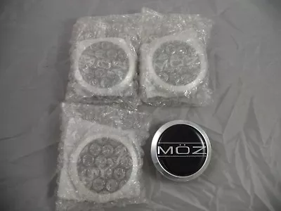 Moz Wheels Black / Chrome Custom Wheel Center Caps # 7530-15 (4 CAPS)  • $99