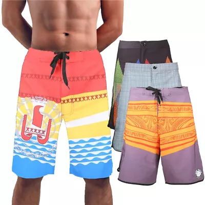 Men's Summer Beach Swimwear Printing Swim Trunks Surf Stretch Board Shorts • $13.29