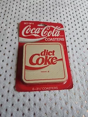 Vintage Coca Cola Coasters Diet Coke- Original Package- Set Of 6. Size: 3.75 In. • $6