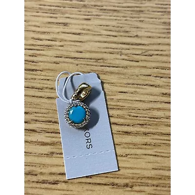 Michael Kors Womens Custom Kors Charm Gold Tone Hardware Turquoise Very Small • $24.99