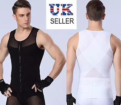 Slimming Compression Support Girdle Vest Male Corset Underwear Shirt For Men Uk • £13.99