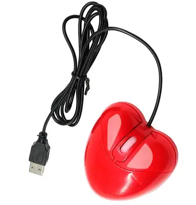 Heart Shaped USB PC Mouse Optical 3D • £8.95