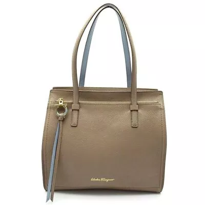 Salvatore Ferragamo Amy Gancini Tote Bag GG-21F216 Embossed Calfskin WomenTo... • $511.73