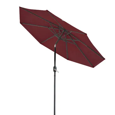 2.7M Round Garden Parasol Sun Shade Outdoor Patio Umbrella With Crank Tilt • £47.97