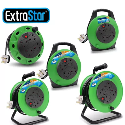£15.99 • Buy Extension Cable 5M/10M/15M/25M/50M 4 Socket Gang Way Extension Reel Lead Socket