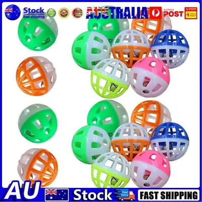 $8.72 • Buy AU 18Pcs Pet Cat Kitten Play Balls With Jingle Bell Pounce Chase Rattle Toy