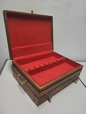 Vintage Silver Ware Wood Art Deco Box Vintage Modern Retro Table  Service • $38.22