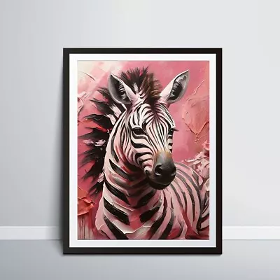 Zebra - Pink - Black & White Safari - Animal- Digital Wall Art Poster Decor • $5.99