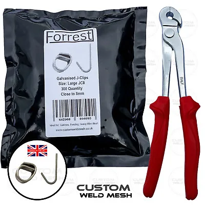 £49.99 • Buy Large J-Clip Plier + 250 Clips Wire Mesh Gabions Fencing Dog Cage Repair 8mm Cli
