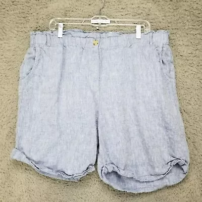 J. Jill Shorts Womens XL Love Linen Blue 100% Linen High Rise • $19