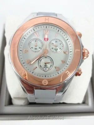 NEW Michele Jelly Bean Large Tahitian Rose Gold Silver Grey Watch MWW12F000098 • $219.49