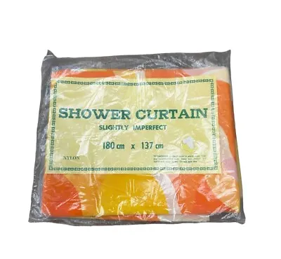 Vintage Nylon Shower Curtain New In Pack Orange 70s Retro • $73.83