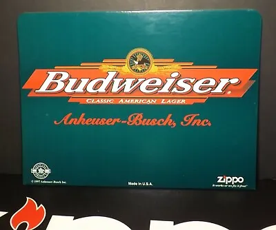 $11.99 • Buy Vintage Zippo Lighter Display Card Budweiser Made In 1990's Cardboard RARE