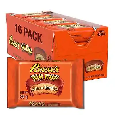 REESE'S BIG CUP Milk Chocolate Peanut Butter Lovers 1.4-Ounce (16 Count) • $14.99