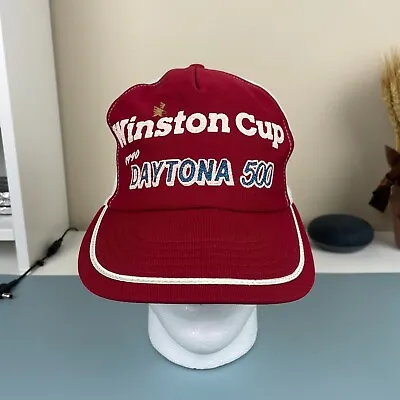 Vintage Nascar Winston Cup 1990 Daytona 500 Mesh Snapback Trucker Hat Cap • $17.99