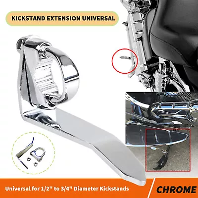 Motorcycle Chrome Kickstand Extension For Kawasaki Honda Yamaha V Star 950/650 • $28.98