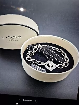 Links Of London Sterling Silver Signature Charm Chain Bracelet • £60
