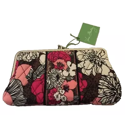 Vera Bradley Clutch Wallet Purse Mocha Rouge Quilted 10444-110 Floral • $44.15