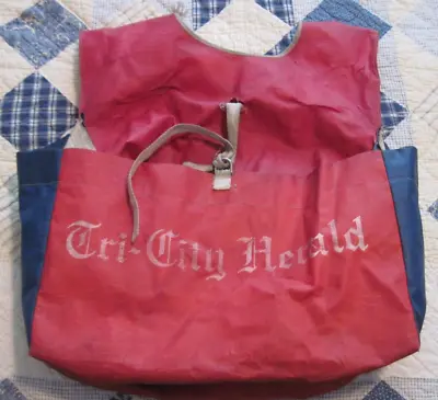 Vintage 1970s? Double/Bicycle? Tri-City Herald WA Newspaper Carrier Delivery Bag • $75