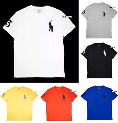 NWT Polo Ralph Lauren Men Big Pony Crew Neck T-Shirt Tee With #3 Patch MSRP $65 • $48.80